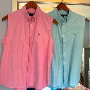 Ralph Lauren cotton Oxford cloth sleeveless shirts